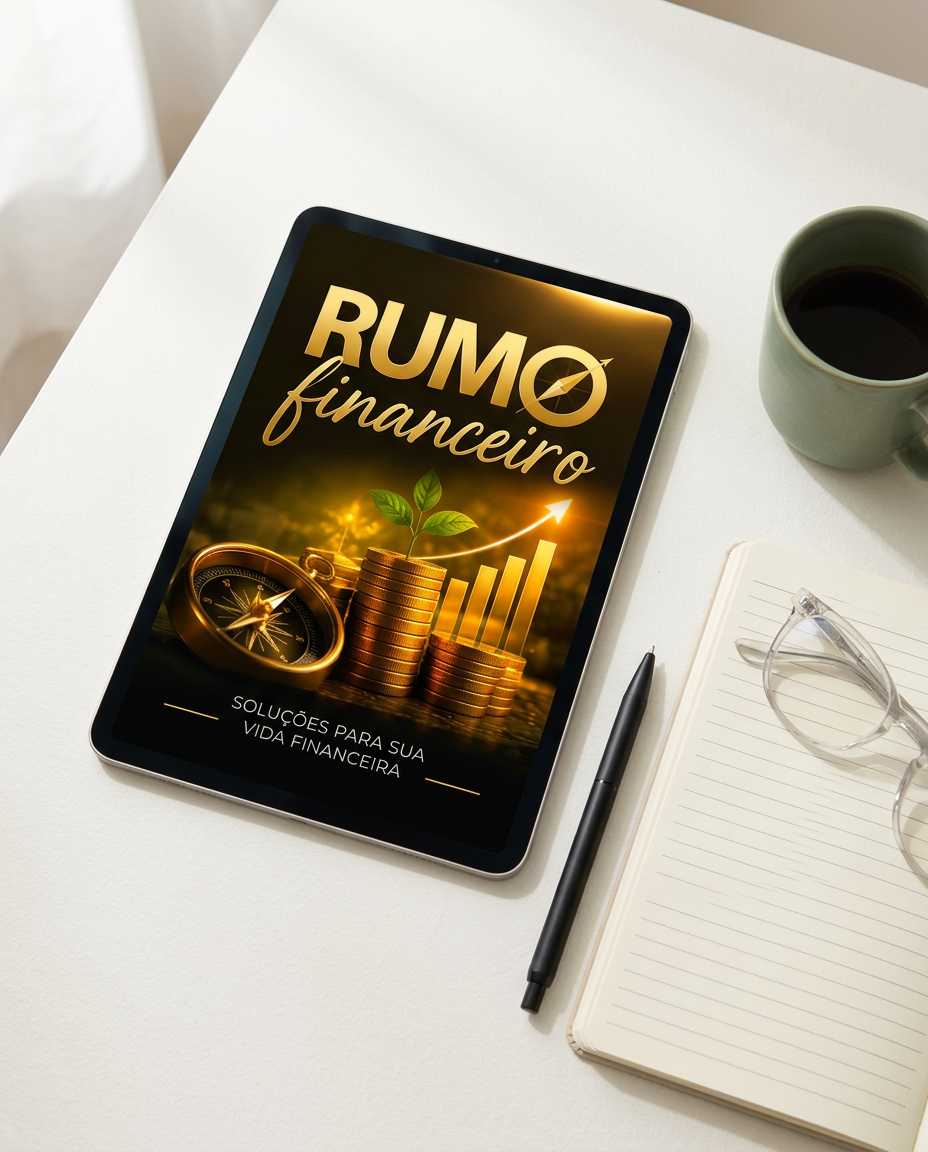 Versão digital do ebook Rumo Financeiro em um tablet